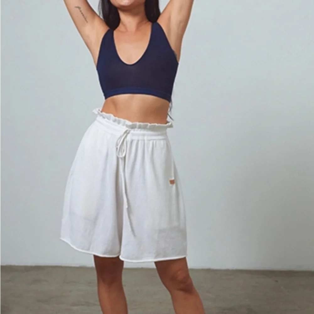 Lunya Cozy Cotton Silk Loose Shorts M Sincere White Sleep Lounge Soft Clean Girl